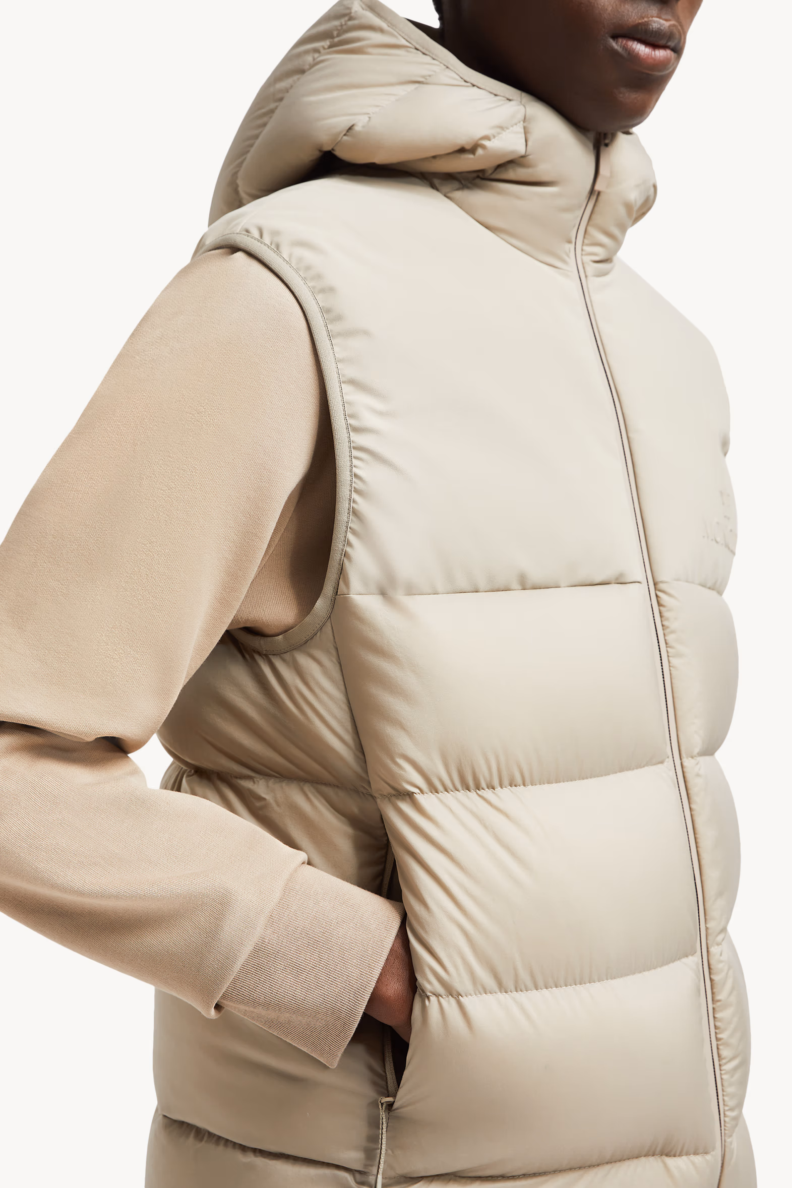 Chaleco plumífero con capucha Bresse Hombre Beige Claro Moncler 6
